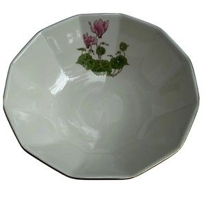 Otagiri Japan Cyclamen Porcelain Dish Trinket Bowl Pink Gold Rim Decorative 6x2”